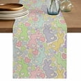 thumbnail image 1 of Easter Table Runner, Watercolor Rabbits Love Polka Dots Spring Beige Washable Cotton Linen Table Runners 36 Inches Long, Dresser Scarf Runner for Nightstand/End Tables/Round Tables 13''x36'', 1 of 9