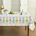 thumbnail image 1 of Easter Tablecloth 60×104 Inch, Spring Carrots Bunny Colorful Washable Table Cover for Party Picnic Dinner Decor, 1 of 6