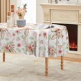thumbnail image 1 of Easter Tablecloth 60×84 Inch Oval, Bunny Ear Flowers Spring Washable Seasonal Table Cover for Party Picnic Dinner Decor, 1 of 6