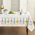 thumbnail image 1 of Easter Tablecloth 60×84 Inch Rectangular, Spring Carrots Bunny Colorful Washable Table Cover for Party Picnic Dinner Decor, 1 of 6