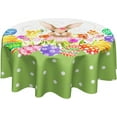 thumbnail image 1 of Easter Tablecloth 60 Inch Round Wrinkle Free Easter Egg Bunny Tablecloth Rabbit Tablecloth Suitable for Kitchen Decorantion/Indoor and Outdoor Dining Table/Party/Picnic, 1 of 6