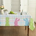 thumbnail image 1 of Easter Tablecloth 60x102 Inch, Spring Bunny Happy Easter Table Cover for Party Picnic Dinner Decor, 1 of 6