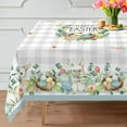 thumbnail image 1 of Easter Tablecloth 60x120 for Recatangle Table - Eucalyptus Plaid Easter Decorations for The Home - BunnyTable Cloth Easter Decor for Home, Table, Party, 1 of 6