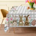 thumbnail image 1 of Easter Tablecloth 60x120 for Recatangle Table - Wooden Bunny Easter Decorations for The Home - Floral Bunny Table Cloth Easter Decor for Home, Table, Party, 1 of 6