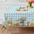 thumbnail image 1 of Easter Tablecloth 60x84 Inch Rectangle - Easter Decorations for The Home - Blue Plaid Water Resistant Spring Table Cloth Rectangle for Party,Table, Outdoor, 1 of 6