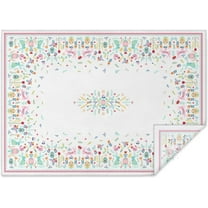 Easter Tablecloth Easter Table Cloth Bunny Floral Easter Eggs Tablecloths Stain-Resistant Wrinkle Free Polyester Fabric Table Cover for Easter Decoration 60x102 Inch