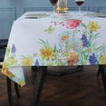 thumbnail image 1 of Easter Tablecloth Floral Pattern Polyester Table Cloth Spill Proof Wrinkle Resistant Table Cover for Kitchen Dining Parties Tabletop(Rectangle/Oblong, 60" x 84" (6-8 Seats), 1 of 5