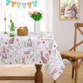 thumbnail image 1 of Easter Tablecloth Rectangular, Spring Bunny Floral Table Cloths for Indoor Outdoor, Waterproof Stain Resistant Polyester Table Covers for Easter Dinner Picnic Party Decorations, 60 x 120 Inch, 1 of 6