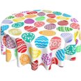 thumbnail image 1 of Easter Tablecloth Round 60 Inch Easter Eggs Table Cloth Gift Cute Bunny Easter Table Clothes Reusable Circle Table Cover for Dining Room Home Decor, 1 of 6