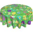 thumbnail image 1 of Easter Tablecloth Round 60 Inch Easter Eggs Table Cloth Gift Cute Bunny Easter Table Clothes Reusable Circle Table Cover for Dining Room Home Decor, 1 of 5