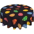 thumbnail image 1 of Easter Tablecloth Round 60 Inch Easter Eggs Table Cloth Gift Cute Bunny Easter Table Clothes Reusable Circle Table Cover for Dining Room Home Decor, 1 of 6