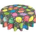 thumbnail image 1 of Easter Tablecloth Round 60 Inch Easter Eggs Table Cloth Gift Cute Bunny Easter Table Clothes Reusable Circle Table Cover for Dining Room Home Decor, 1 of 5