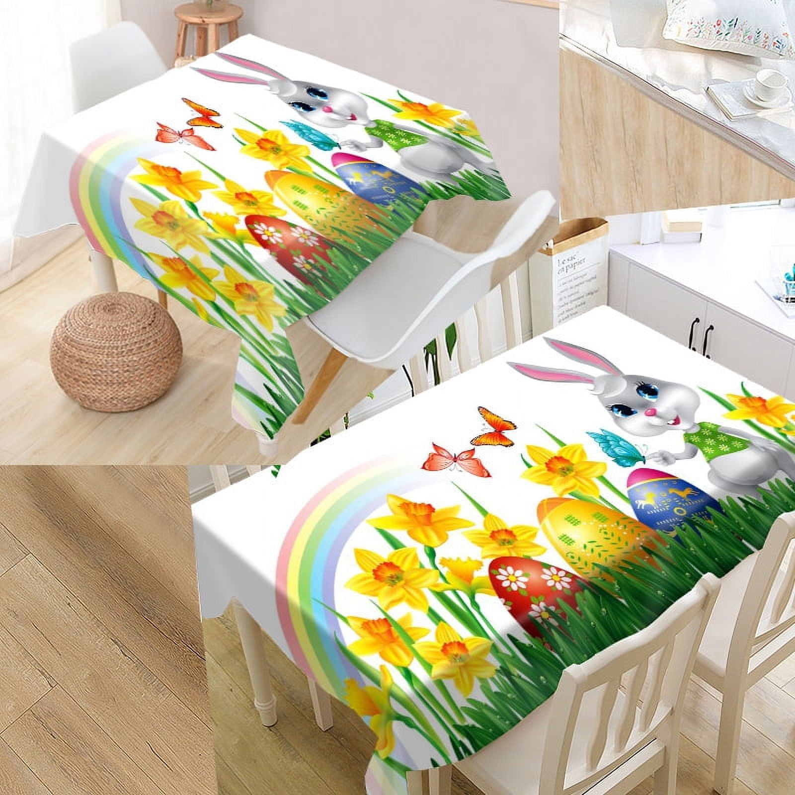 Easter Tablecloths 3D Printed Kitchen Decor Rectangular Table Cover