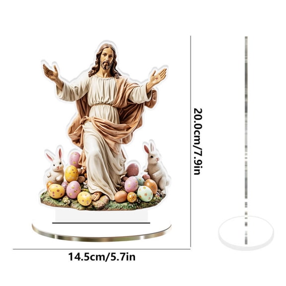 Easter Tabletop Setting, 2D Flat Acrylic Stand Up Desktop Ornament for Office Table Shelf Spring, Gift for Family Friend