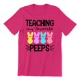 thumbnail image 1 of Easter Teaching My Favorite Peeps Egg Hunting Christian School Event Men's T-shirt, XL, Cyber Pink, 1 of 5