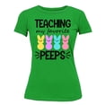 thumbnail image 1 of Easter Teaching My Favorite Peeps Egg Hunting Christian School Event Women's T-shirt, M, Green, 1 of 5
