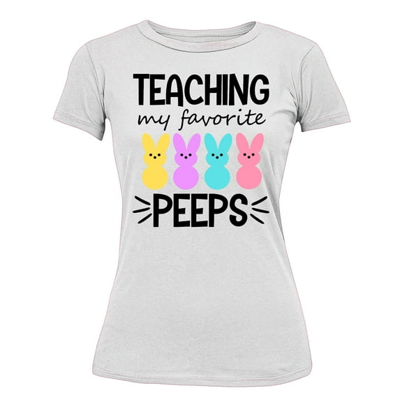 Easter Teaching My Favorite Peeps Egg Hunting Christian School Event Women's T-shirt, M, White