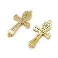 thumbnail image 1 of Easter Theme Brass Micro Pave Grade AAA Cubic Zirconia Links Cadmium Free Nickel Free Lead Free Real 18K Gold Plated 24.5x13x3mm Hole: 1mm, 1 of 1