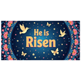 thumbnail image 1 of Easter Themed Banner with Hummingbirds Butterflies and Flowers He is Risen Backdrop Party Decorations Photography Props Easter Celebration Church Event Family Gathering Decor Background, 1 of 7