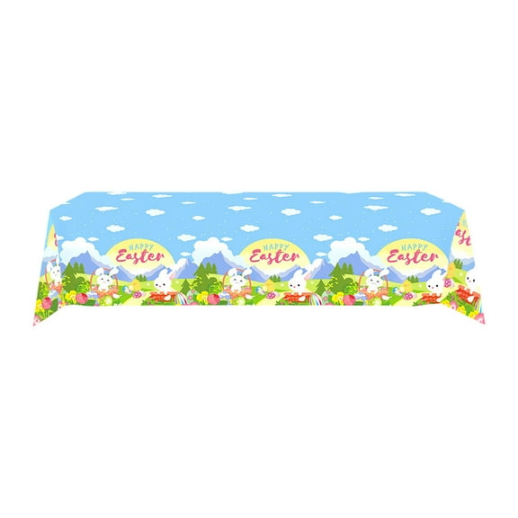 Easter Themed Disposable Paper Tablecloth, Colorful Holiday Design For Indoor Outdoor Parties, Durable & Easy Cleanup, Fits Various Table Sizes