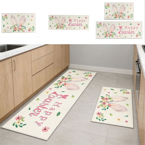 Easter Themed Doormat, Easter Welcome Mat Absorbent Non-Slip, Easter Decor Fade-Resistant Durable Spring Home Entryway Floor Mat for Easter Decorations Outdoor Indoor Use and Porch Decor, A