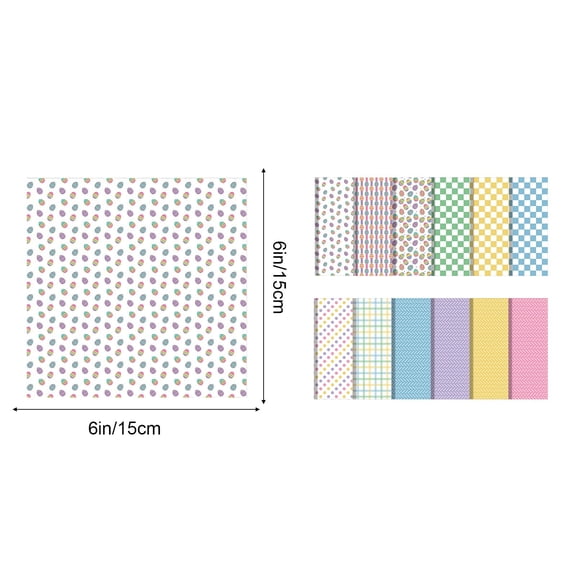 Easter-Themed Multicolor Scrapbook Paper for DIY Crafts, Gift Wrapping & Background Decor, 12 Sheets 6x6 Inches