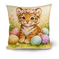 thumbnail image 1 of Easter Themed Pillowcase, 18x18 in Pillow Cover with Hidden Zipper, Easter Gift for Family, for Farmhouse Living Room Courtyard Sofa Decor, 1 of 5