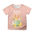 thumbnail image 1 of Easter Themed Printed Casual Tee for Girls Short Sleeve Top Comfortable Daily Shirt Size:12-13 Years, 1 of 4