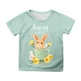 thumbnail image 1 of Easter Themed Printed Casual Tee for Girls Short Sleeve Top Comfortable Daily Shirt Size:6-7 Years, 1 of 4
