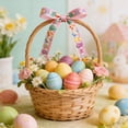 thumbnail image 1 of Easter Themed Ribbon Roll, Polyester Craft Ribbon with Egg Bunny Checkered Patterns, Versatile for Gift Wrapping Wreath Making DIY Projects, Spring Holiday Decor, 1 of 6