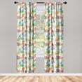 thumbnail image 1 of Easter Themed Window Curtains, Colorful Design Springtime Gnome and Egg Pattern on Plain Backdrop, Lightweight Decor 2-Panel Set with Rod Pocket, Pair of - 28"x63", Cream and Multicolor, by Ambesonne, 1 of 3