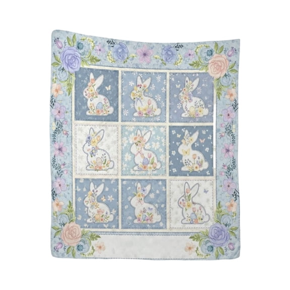 Easter Throw Blanket – Soft, Lightweight Flannel Gothic Horror Design Blanket for Sofa, Bed, or Chair (Blue, XS)