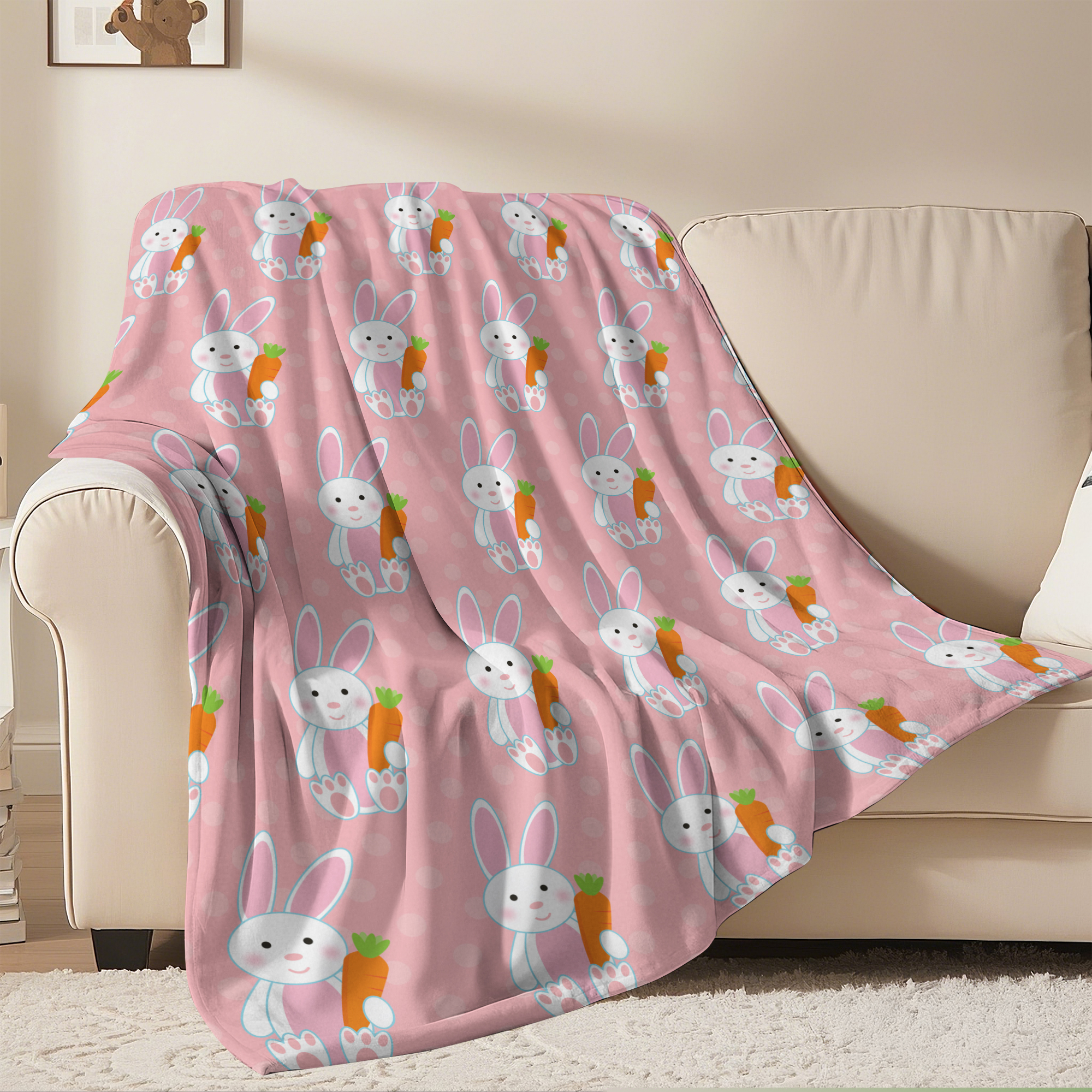 Easter Throw Blanket, Warm Fleece Flannel Bed Blanket, Lightweight Easter Blanket for Sofa Bed Couch 30"x40"