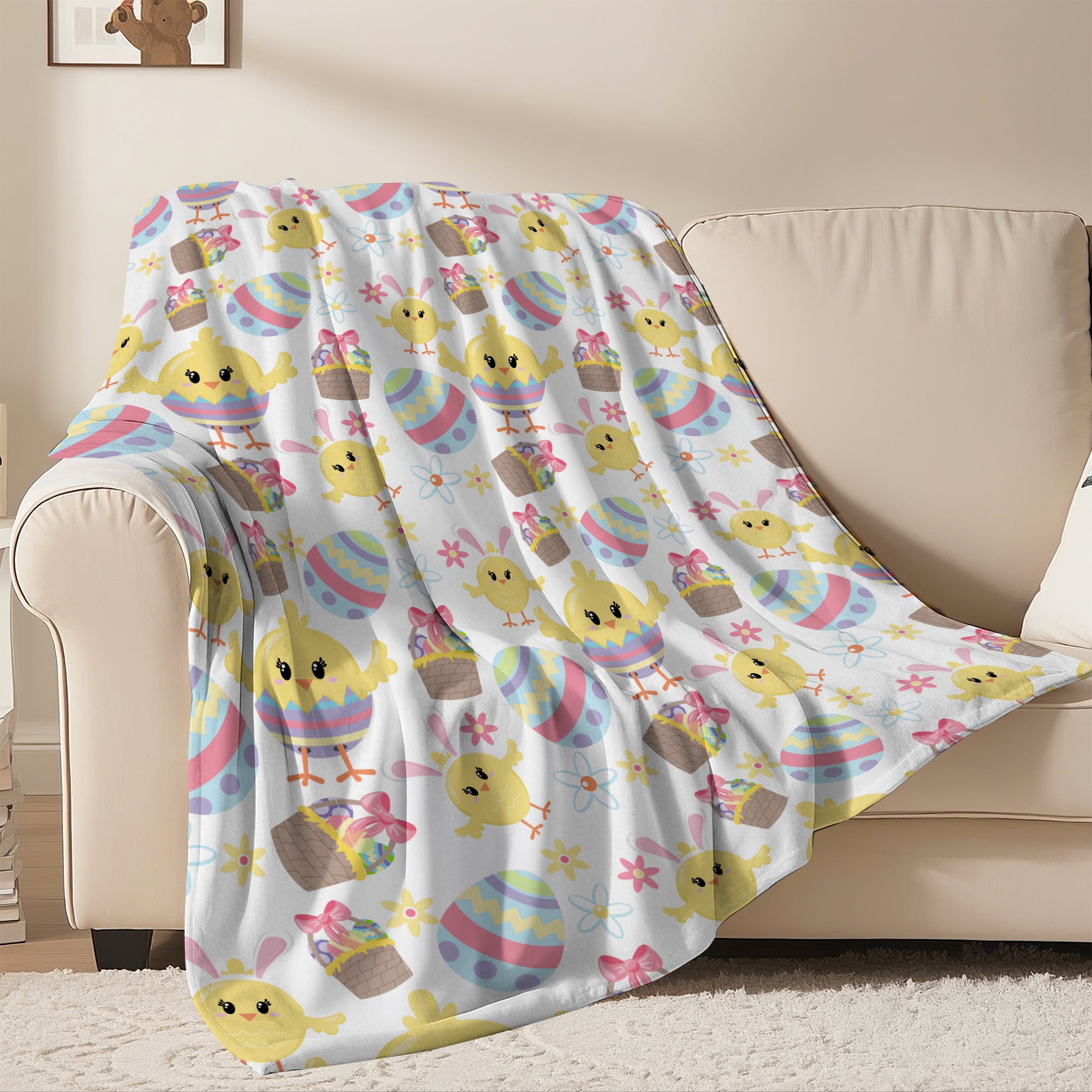 Easter Throw Blanket, Warm Fleece Flannel Bed Blanket, Lightweight Easter Blanket for Sofa Bed Couch 30"x40"