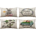 thumbnail image 1 of Easter Throw Pillow Covers 12x20 Set of 4 Spring Easter Pillow Covers Easter Cross Bunny Eggs hunt Truck Cushion Covers Pillow Cases for Home Outdoor Sofa Couch Decoration（12X20）, 1 of 1