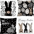 thumbnail image 1 of Easter Throw Pillow Covers, Rabbit Easter Eggs Cushion Case, Spring Holiday Decor for Sofa Couch Set of 4 (19.69" x 19.69")_B, 1 of 6