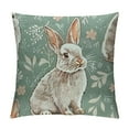 thumbnail image 1 of Easter Throw Pillow Cushion Case, White Rabbits Smelling The Fresh Spring Air Flowers Eggs and Hearts in Pastel Colors, Decorative Square Accent Pillow Cover, , Multicolor, 1 of 5