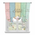 thumbnail image 1 of Easter Tie Up Curtains for Windows, Balloon Window Shades, Spring Rabbit Ears Foot Eggs Floral Wooden Grain Kitchen Window Treatments Roll Up Curtain for Basement/Nursery 52"x45", 1 of 8