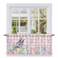 thumbnail image 1 of Easter Tier Curtains 36 Inch Length, Spring Rabbit Egg Botanical Flowers Leaf Pink Check Cafe Short Curtains for Bathroom Over Sink, Small Kitchen Curtain Light Filtering Drapes 2 Panels 27.5"Wx36"L, 1 of 8