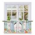 thumbnail image 1 of Easter Tier Curtains 36 Inch Length, Spring Watercolor Bunny Eggs Wood Grain Teal Blue Cafe Short Curtains for Bathroom Over Sink, Small Kitchen Curtain Light Filtering Drapes 2 Panels 27.5"Wx36"L, 1 of 8