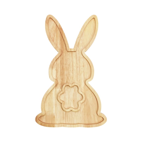 Easter Tiered Tray Decor Easter Bunny Plates Rabbit Shaped Wooden Serving Platter & Charcuterie Board Fruit Tray For Easter Party Decorations B