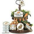 thumbnail image 1 of Easter Tiered Tray Decor, Ongmies Easter Tiered Tray Decorations – Spring Table Wooden Signs, Carrot, Bunny, and Egg Decor for Easter Home & Kitchen, 1 Set of Easter Trays, 1 of 6