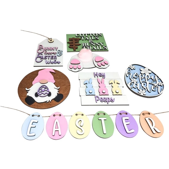Easter Tiered Tray Decor Set – 12-Piece Festive Home & Table Ornament ...
