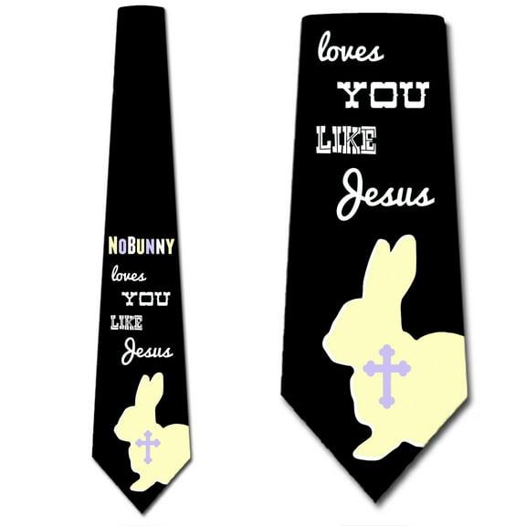 Easter Ties Mens Easter Bunny Religious Holiday Necktie by Three Rooker