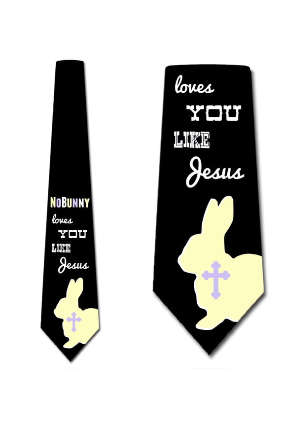 Easter Ties Mens Easter Bunny Religious Holiday Necktie by Three Rooker