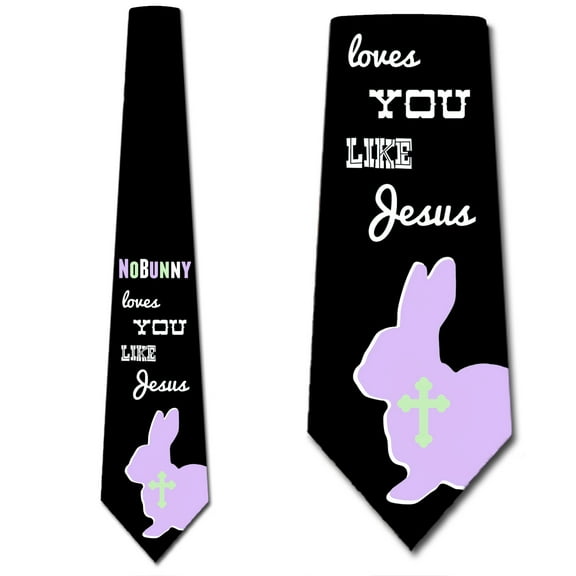 Easter Ties Mens Religious Easter Bunny Necktie by Three Rooker