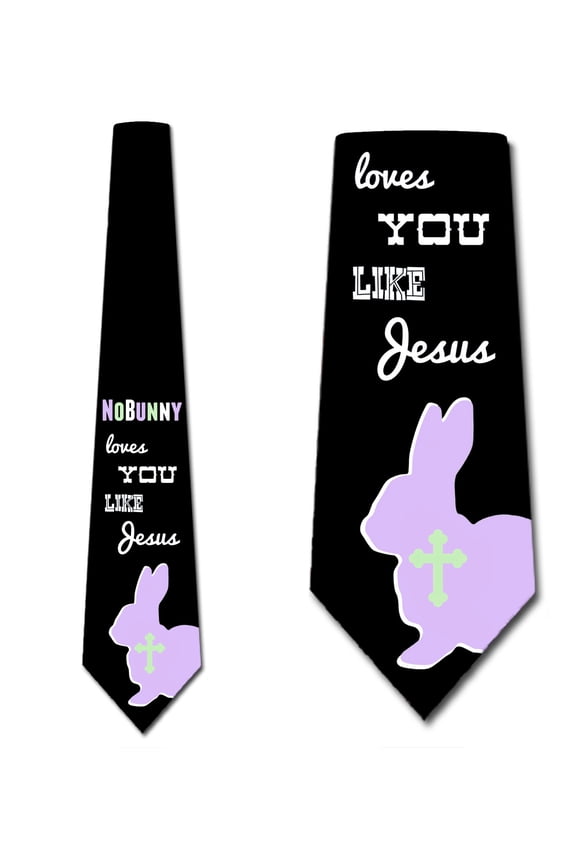 Easter Ties Mens Religious Easter Bunny Necktie by Three Rooker