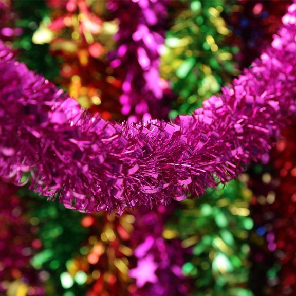 Easter Tinsel Garland,33 Feet Colorful Egg Tinsel Twist Garland Metallic Glitter Wire Garlands Spring Hanging Decorations for Easter Holiday Party Supplies Door Tree Mantel Decor