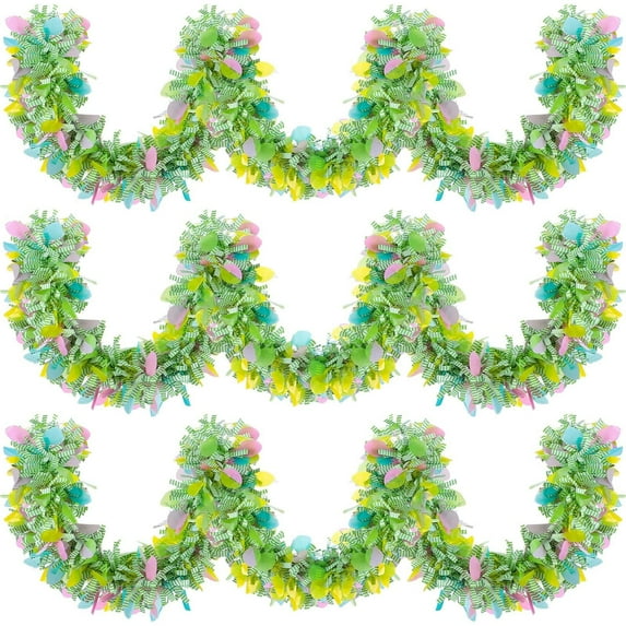Easter Tinsel Garland PET Hanging Party Accessory Streamers Decorations for Indoor Outdoor Party Supplies, 6.56ft, 3 Pack