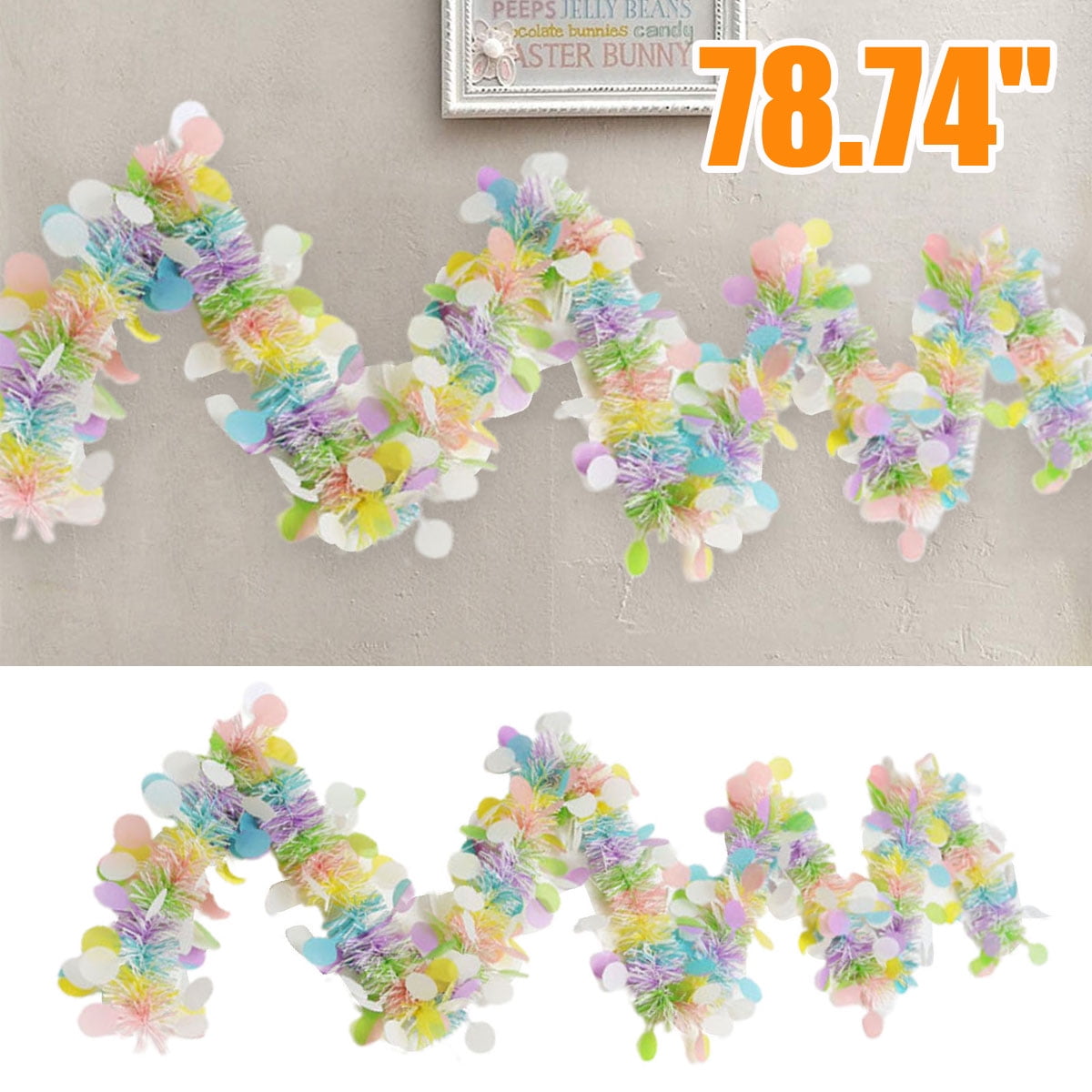 Easter Tinsel Garlands Colorful Fringe Garlands Metallic Festooning Garlands Hanging Tinsel